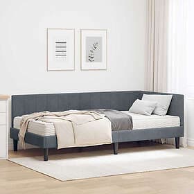 vidaXL Bed Frame with mattress Dark Grey 90x190 cm Velvet