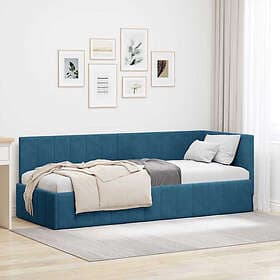 vidaXL Bed Frame with headboard Blue 80x200 cm Velvet