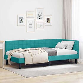 vidaXL Bed Frame with headboard Turquoise 90x200 cm Velvet