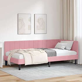 vidaXL Bed Frame with headboard Pink 100x200 cm Velvet