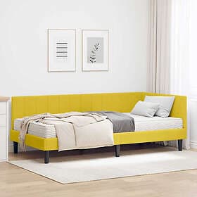 vidaXL Bed Frame with mattress with headboard Yellow 90x190 cm Velvet