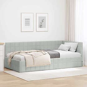 vidaXL Bed Frame with headboard Light Grey 100x200 cm Velvet