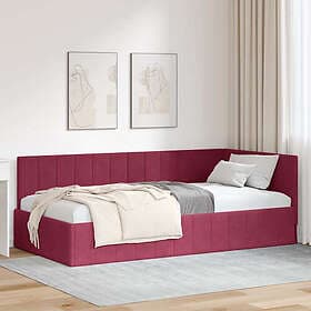 vidaXL Bed Frame with headboard Wine Red 100x200 cm Velvet