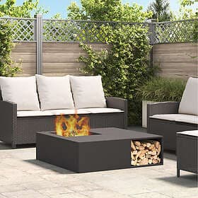 vidaXL Fireplace Black 100 x 100 x 30 cm Cold Rolled Steel 859000