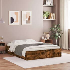 vidaXL Bed Frame with drawers smoked oak 150x200 cm engineered wood