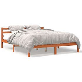 vidaXL Bed Frame 200x200 cm solid pine wax brown