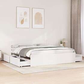 vidaXL Bed Frame White 180x200 cm solid pine
