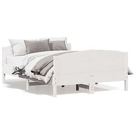 vidaXL Bed Frame white 160x200 cm solid pine