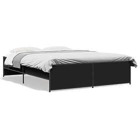 vidaXL Bed Frame black 160x200 cm engineered wood and metal