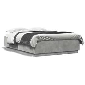vidaXL Bed Frame 160x200 cm concrete grey engineered wood
