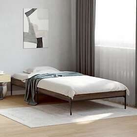 vidaXL Bed Frame brown oak 100x200 cm engineered wood and metal