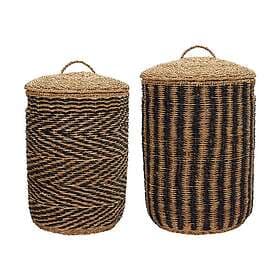 House Doctor Cesto Laundry Basket 2-pack Black/Nature