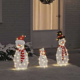vidaXL Lighted Snowman Family 3pcs