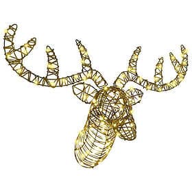 vidaXL Reindeer Pull Sleigh Warm white 60cm Rattan