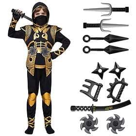 Spooktacular Creations 20584-S Golden Ninja Costume Set with Ninja Foam Accessor