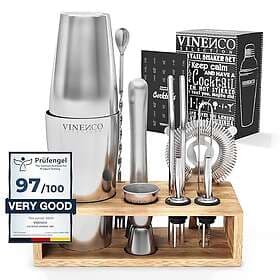 Vinenco Cocktail Shakers Set Boston Barset 5 pieces Stainless Steel