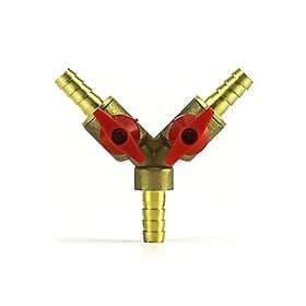 QWORK Y-Shaped Valve Connector 8 mm Brass and Zinc Alloy 3-Way Hose Connector an