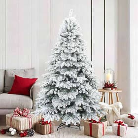 vidaXL Artificial Tree Snow Flocked White 180cm