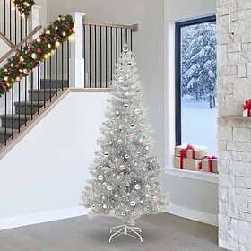 vidaXL Artificial Tree Silver 240cm 300 LEDs
