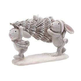 The Seasonal Gift Co. Christmas Bunny With Tree Ornament Grey