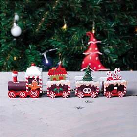 St Helens Home & Garden Wooden Christmas Pudding Train Set Decoration