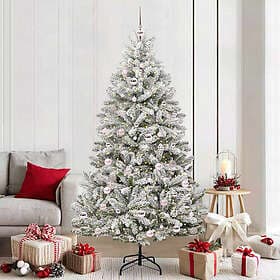 vidaXL Artificial Tree Green and White 210cm