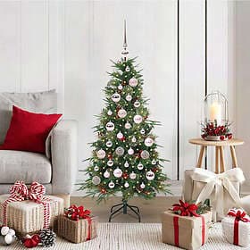 vidaXL Artificial Tree Green Hinged 120cm 150 LEDs