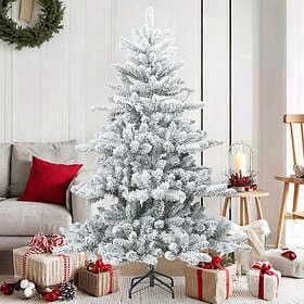 vidaXL Snowy Flocked White 150cm