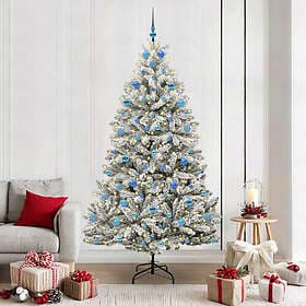 vidaXL Artificial Tree Green and White 210cm