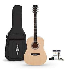Gear4music Dreadnought Acoustic Guitar & Accessory Pack Natural