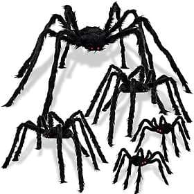 JOYIN Halloween Spider Decoration 89cm 76cm 61cm 50cm 5pcs
