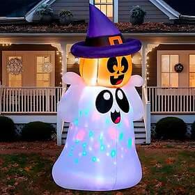 Joiedomi 31760 Inflatable Ghost with Pumpkin Head and LED Lights 5m