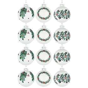 SHATCHI Glass Baubles Christmas Balls 8cm