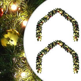 vidaXL 42016693 Christmas Garland with 600 LEDs 40m 2pcs