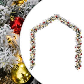 vidaXL 4019673 Christmas Garland with Baubles and LED Lights 10m