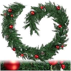 TecTake 403315 Christmas Garland with Baubles and Pinecones 2.7m