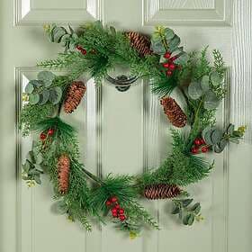 Samuel Alexander P058047 Hanging Christmas Eucalyptus Wreath with Red Berries an