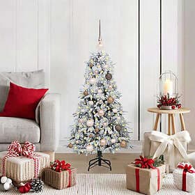 vidaXL Artificial Tree Hinged Green 120cm 150 LEDs