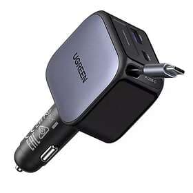 Ugreen 55909B 90W Fast Car Charger with Retractable Cable