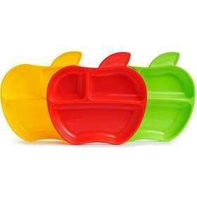 Munchkin Apple Divided Plate 3-pack