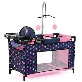 Bayer Design 62616AA Doll Bed with Integrated High Chair, Cabinet, Mobile, Doll 