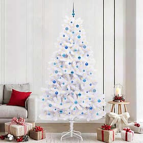 vidaXL Artificial Tree Hinged White 240cm 300 LEDs