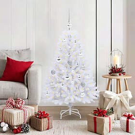 vidaXL Artificial Tree Hinged White 120cm 150 LEDs