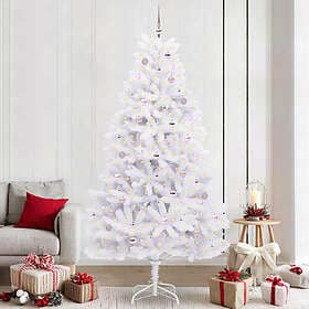 vidaXL Artificial Tree Hinged White 240cm 300 LEDs