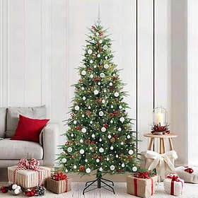 vidaXL Artificial Tree Hinged Green 210cm 300 LEDs