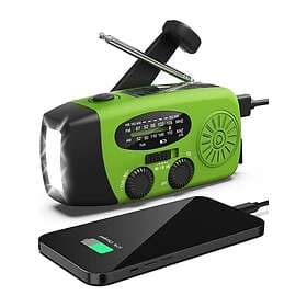 Pro Emergency radio - Hand Crank - Solar cells - 2000mAh Powerbank - SOS Light -