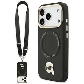 Karl Lagerfeld Big Strap Metal Logo MagSafe Case for iPhone 17 Pro Max