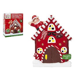 Elves Behavin' Badly PMS-500034 Christmas Elf House With LED Lights
