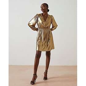 Fat Face Gold Pleated Dress