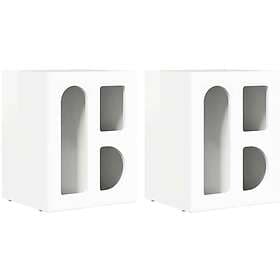 vidaXL Nightstand High Gloss White 40 x 35 x 50 cm Constructed Wood 891253